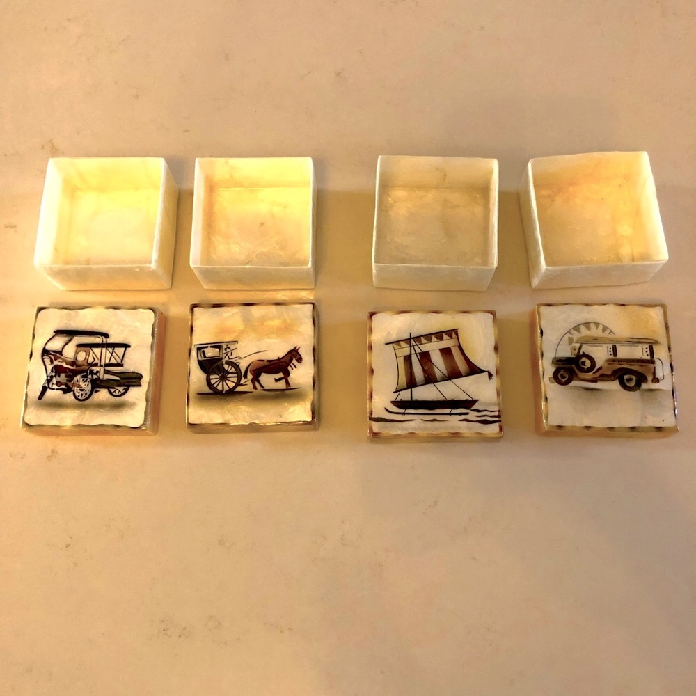 Capiz Shell Jewelry Set Boxes - Picture 3 of 15